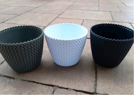 Obal na kv�tin�� 13 cm antracit pleten� (DSP130)