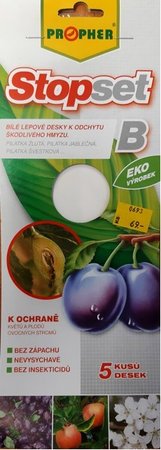 Stopset - b�l� lepov� desky - 10x25 (5ks)