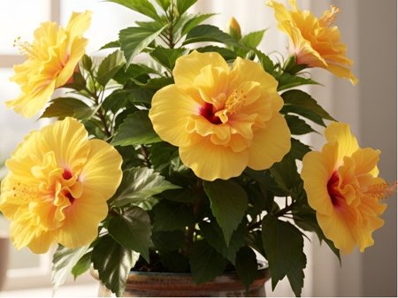 Ibi�ek pokojov� HibisQs�ADONICUS DB. YELLOW-�lut� s �.st�edem,polopln�